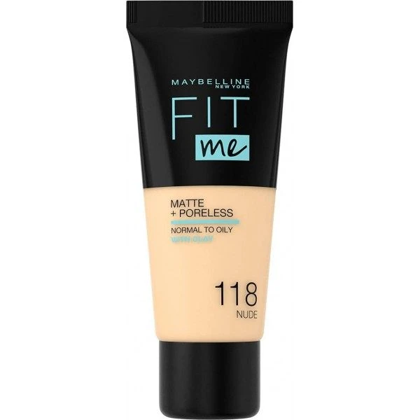 Maybelline 118 Nude - Fond De Teint FIT ME MATTE &... 1 Maybelline 118 Nude - Fond De Teint FIT ME MATTE &...