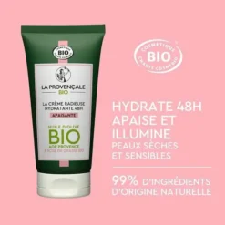 Crème Radieuse Hydratante Apaisante 48H... -Magazinul Boutique creme radieuse hydratante apaisante 48h huile dolive et extrait de rose de grasse de la provencale bio 1
