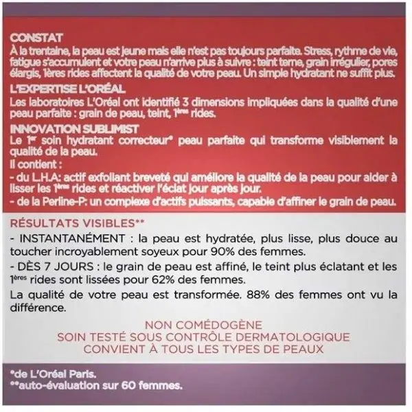 L'Oreal Sublimist Jour Soin Hydratant Correcteur... 2 L'Oreal Sublimist Jour Soin Hydratant Correcteur... – Image 2